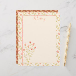 Papel Timbrado Coral Rosa Padrão