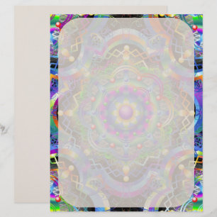 Papel Timbrado Cores Psicodélicas Universas de Mandala