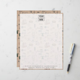 Papel Timbrado Coroa Científica Mecânica Antiquada de Engenharia