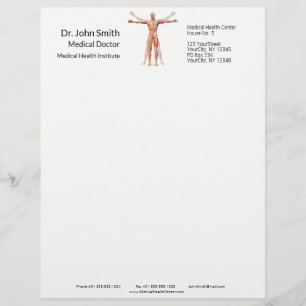 Papel Timbrado Corpo Médico Humano Músculos esqueléticos - Cab