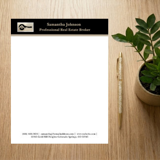Papel Timbrado Corretor de Imóveis Brilho Champagn