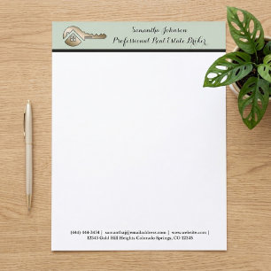Papel Timbrado Corretor Profissional Chave Dourada Sage Sussurran