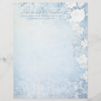 Papel Timbrado Create Your Own Blue Shabby Chic Apple Blossoms