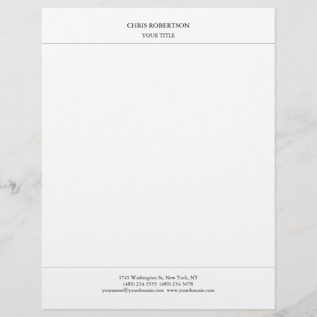 Papel Timbrado Creative Simple Minimalist Modern Professional (Frente)