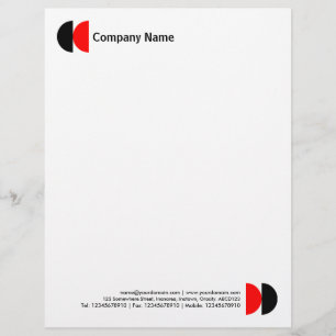 Papel Timbrado Crescentes duplos - Preto e Vermelho