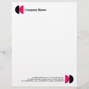 Papel Timbrado Crescentes duplos - Preto e Vermelho Neon