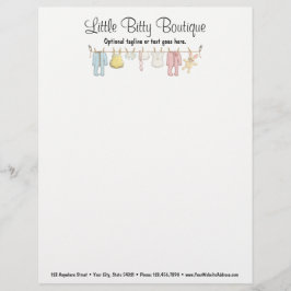 Papel Timbrado Crianças do Clothesline da roupa do bebê que