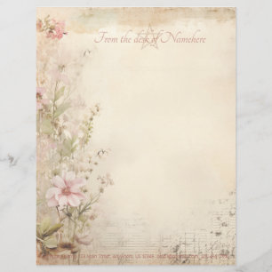 Papel Timbrado Crie Seu Próprio Efêmero de Flores Silvestres Vint