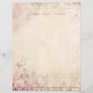 Papel Timbrado Crie Seu Próprio Ephemera de Rosas Cor-de-Rosa Sha