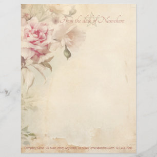 Papel Timbrado Crie Seu Próprio Ephemera de Rosas Vitorianas Anti