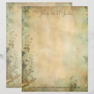 Papel Timbrado Crie Seu Próprio Jardim Dourado Vintage
