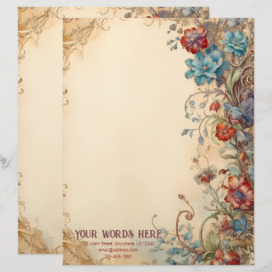 Papel Timbrado Crie Seu Próprio Jardim Floral Medieval de Midsumm