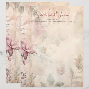 Papel Timbrado Crie Seu Próprio Jardim Musical de Flores Cor-de-R