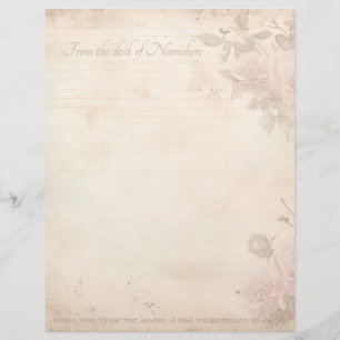 Papel Timbrado Crie Seu Próprio Romântico Shabby Chic com Rosas R