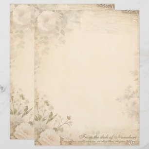 Papel Timbrado Crie Seu Próprio Vintage Romântico de Rosas Florai