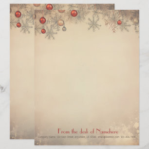 Papel Timbrado Crie Seus Próprios Enfeites Vintage Vermelho Doura