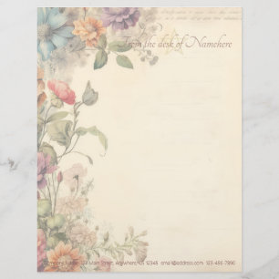 Papel Timbrado Crie Seus Próprios Flores Silvestres Vitorianas Vi
