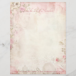 Papel Timbrado Crie Sua Própria Efêmera de Flores Silvestres Rosa