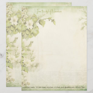 Papel Timbrado Crie Sua Própria Papelaria Vintage Morning Glory