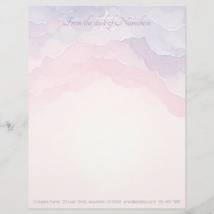 Papel Timbrado Crie Suas Próprias Nuvens Místicas Rosa Roxo