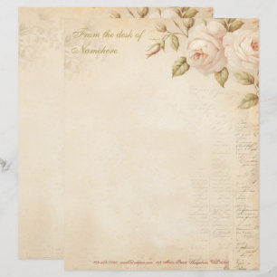 Papel Timbrado Crie Suas Próprias Rosas Florais Rústicas Elegante