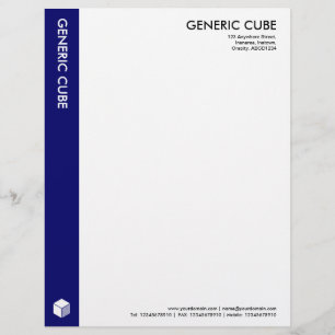 Papel Timbrado Cubo Genérico - Azul Marinho Profundo