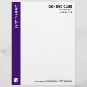 Papel Timbrado Cubo Genérico - Roxo Profundo