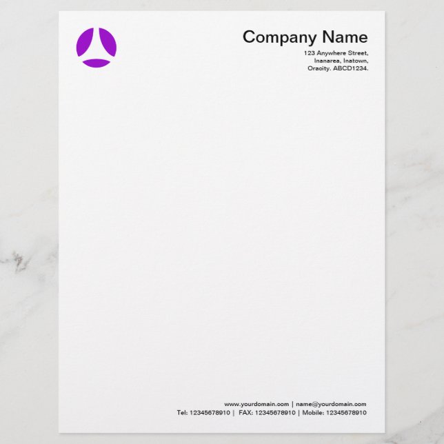 Papel Timbrado Curva - Roxo (Frente)