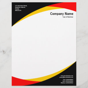 Papel Timbrado Curvas v2 - Preto, âmbar e vermelho