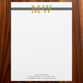 Papel Timbrado Custom Elegant Initials Monogram Personalized