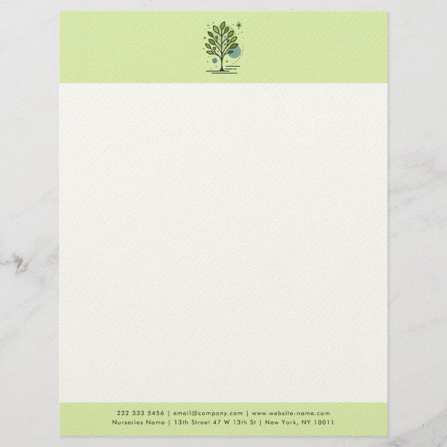 Papel Timbrado Custom Greenleaf Nursery Branding  (Frente)