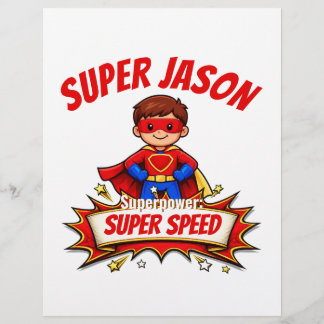 Papel Timbrado Custom Kids Superhero Name & Superpower
