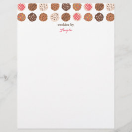 Papel Timbrado Cute Cookies Cookie Business Bakery Letterhead