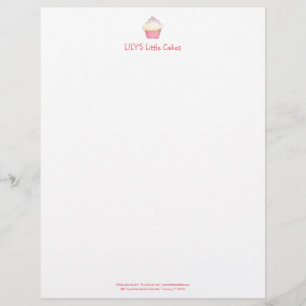 Papel Timbrado Cute Cupcake Bakery Pastery Chef