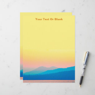 Papel Timbrado Cyan e Salmon Sunset