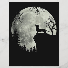 Papel Timbrado Dachshund E Lua Halloween