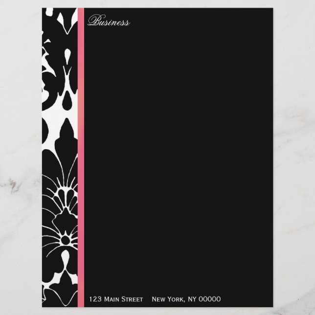 Papel Timbrado Damasco sofisticado ~ Business Letterhead (Frente)