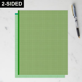 Papel Timbrado Dark Green Grid Graph Paper Sheets (Inch Squares)