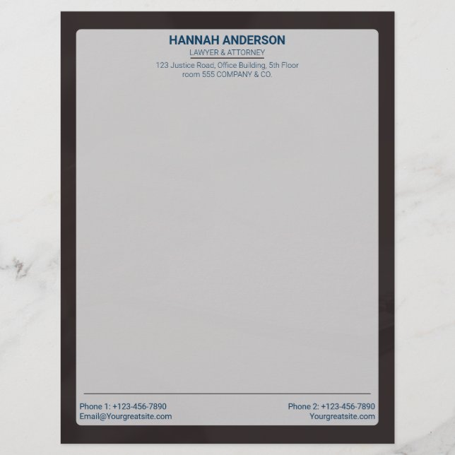 Papel Timbrado de Advogado com Aparência de Couro  (Frente)