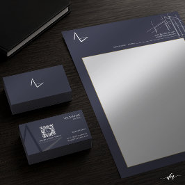 Papel Timbrado de Arquiteto Moderno de Dois Lados