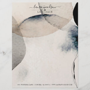 Papel Timbrado de Coach de Vida em Aquarela Abstra
