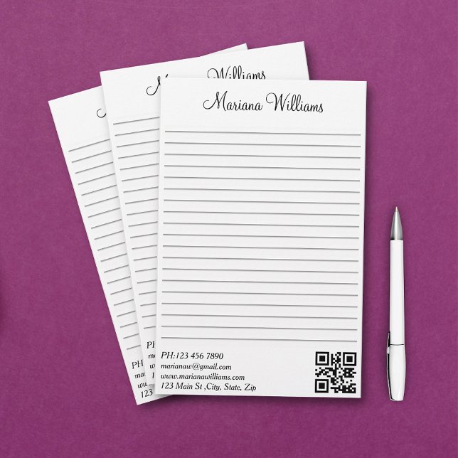Papel Timbrado de Código QR Minimalista Elegante p (Criador carregado)