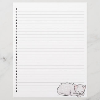 Papel Timbrado de Gatinho Adormecido