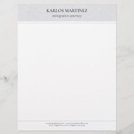 Papel Timbrado de Linho Cinza Claro com Tipografia