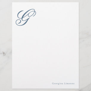 Papel Timbrado de Monograma Masculino Elegante em