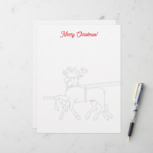 Papel timbrado de Natal com desenho dos renes de P
