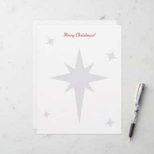 Papel timbrado de Natal com estrela de Belém
