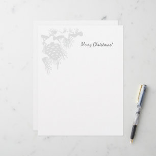 Papel timbrado de Natal com logotipo de pinha neva
