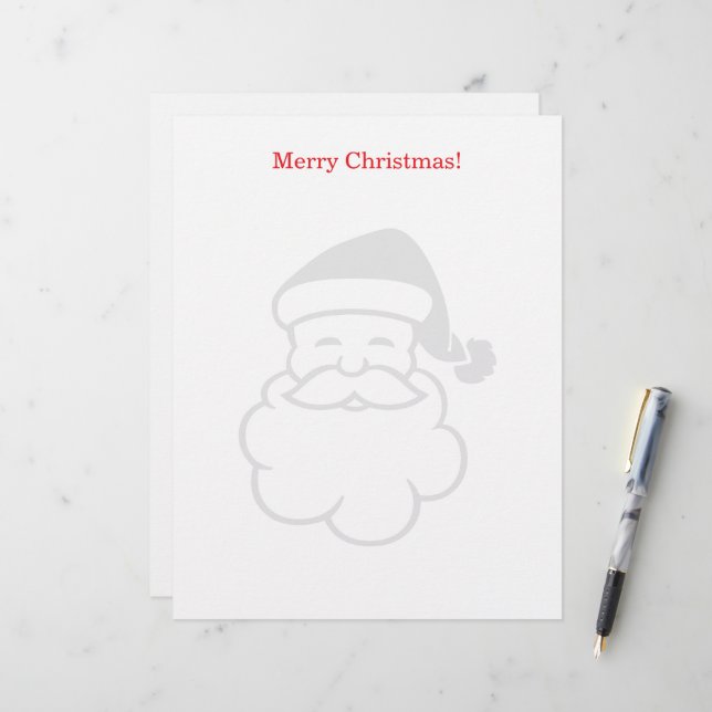 Papel timbrado de Natal com marca d'água do Papai  (Frente/Verso In Situ)