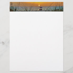 Papel Timbrado de Pôr do Sol na Praia